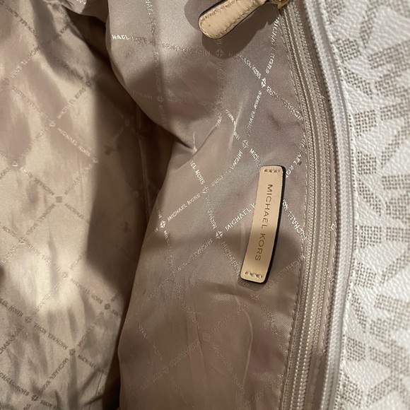 Michael Kors Cream and Tan Logo Tote - Picture 3 of 4